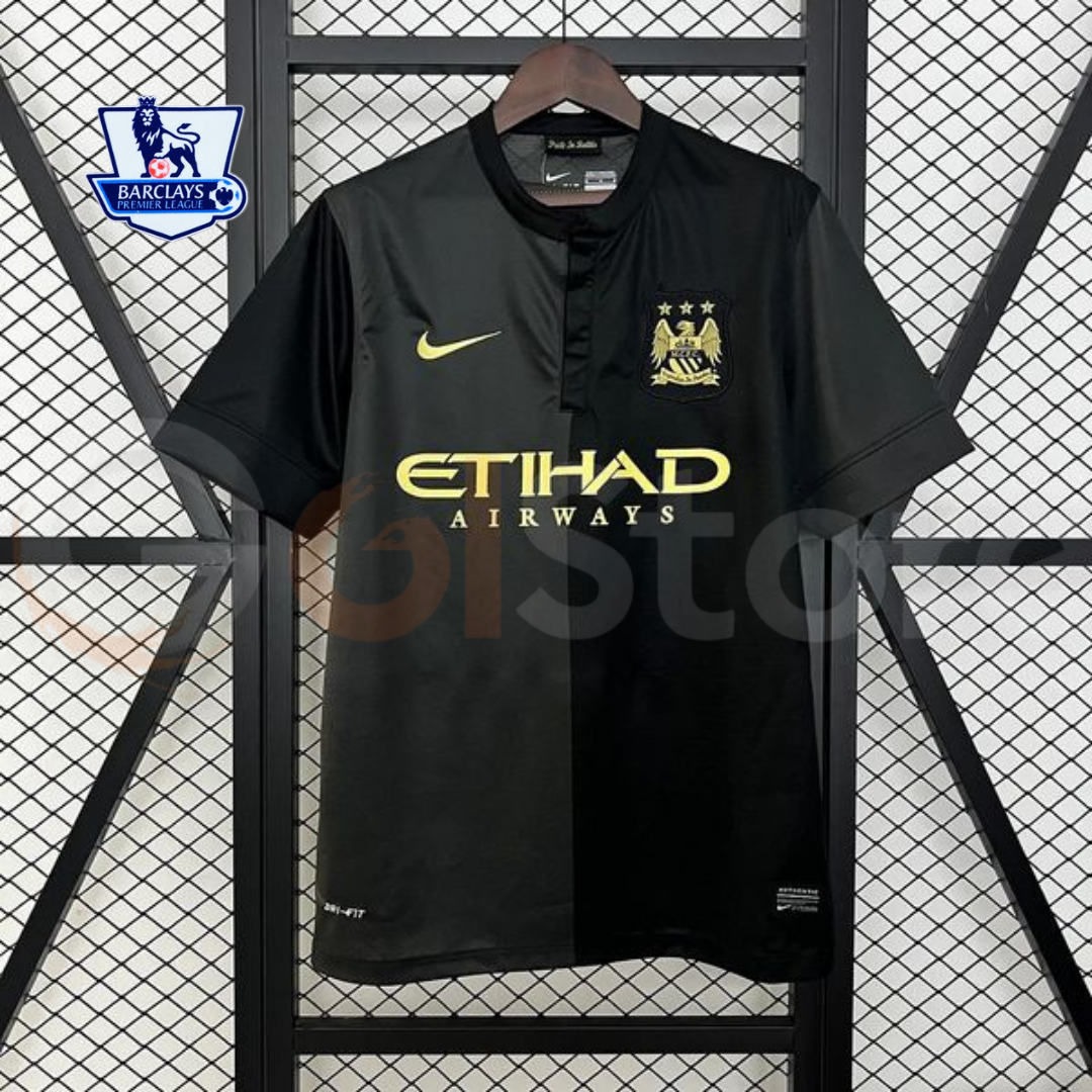 Manchester City 2013-2014 Retro Away Short Sleeve Jersey #10 Kun Aguero Personalized PL Patch Rare