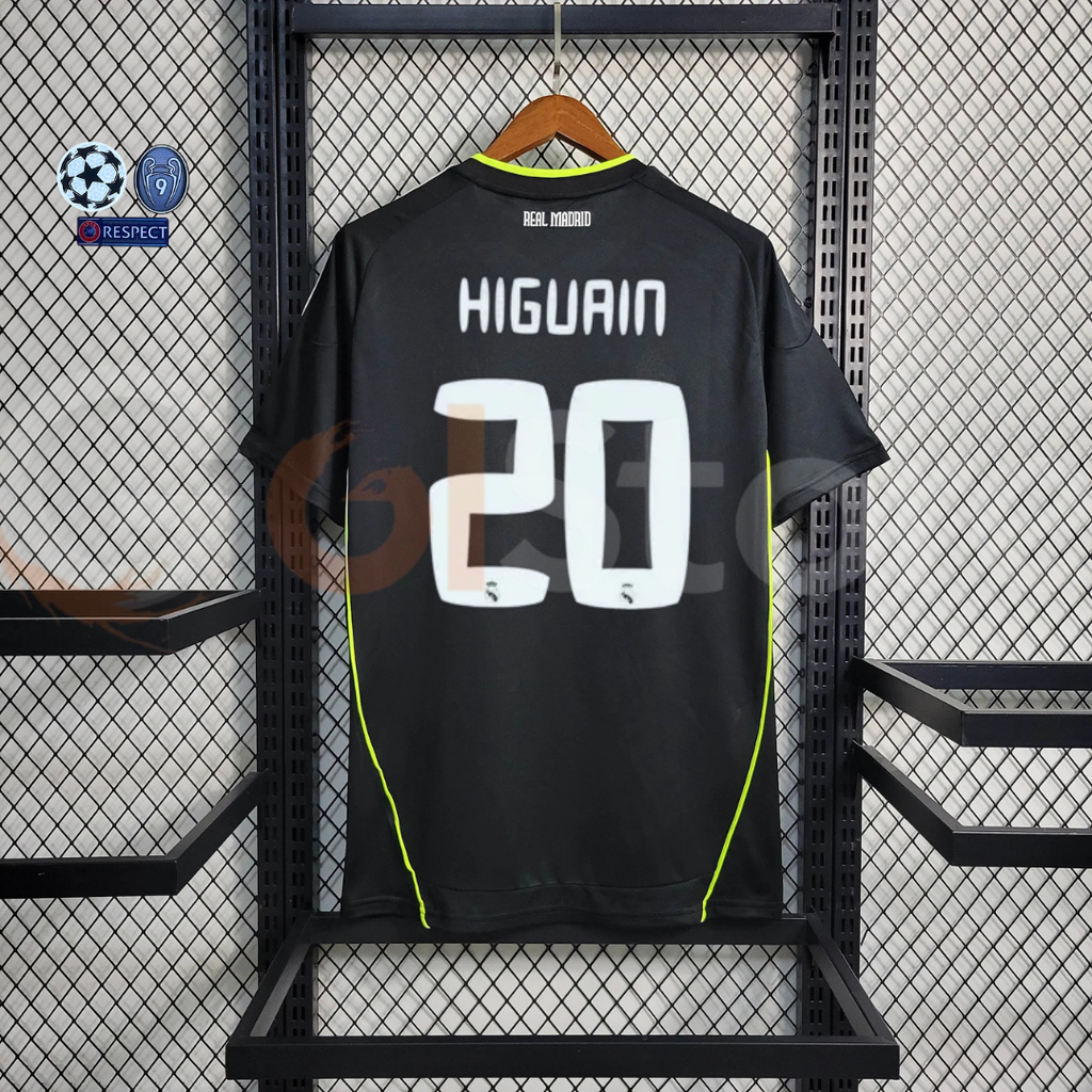 2010/11 Real Madrid Retro Away Black Jersey #20 Higuain UCL Personalized