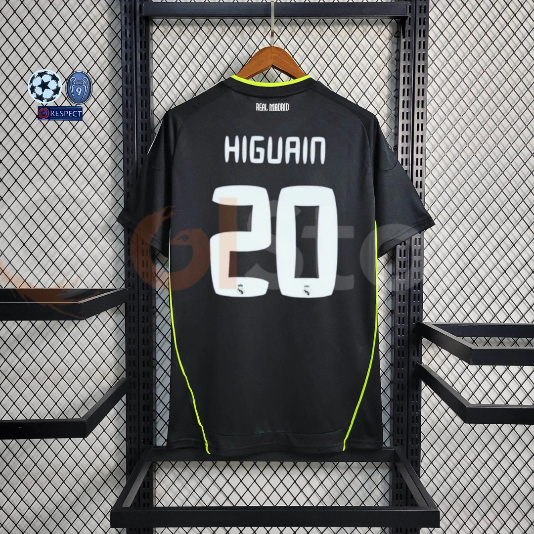 2010/11 Real Madrid Retro Away Black Jersey #20 Higuain UCL Personalized