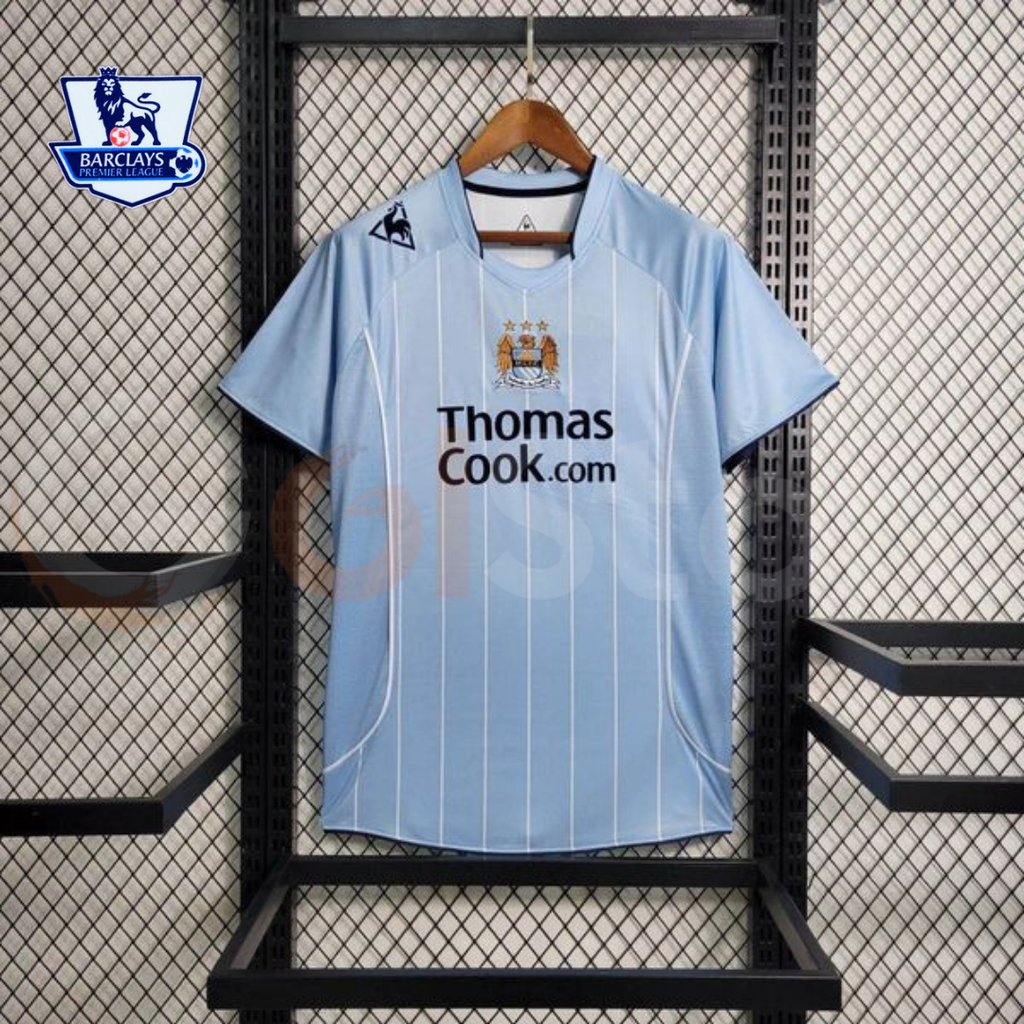 Manchester City 2008-2009 Retro Home Short Sleeve Jersey #11 Elano Personalized PL Patch