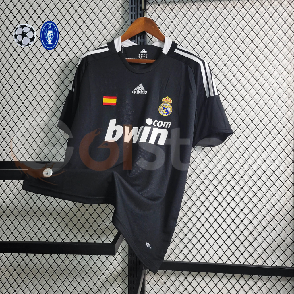 2008/09 Real Madrid Retro Away Black Jersey #7 Raul UCL Personalized