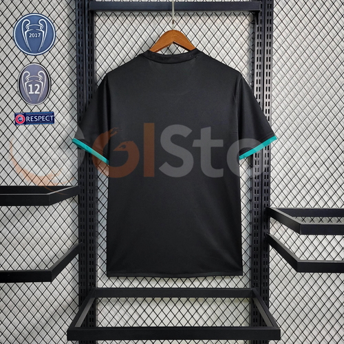 2017/18 Real Madrid Retro Away Black Jersey UCL Personalized
