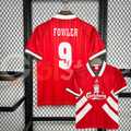 1993-1995 Liverpool Retro Red Home Short Sleeve Jersey #9 Fowler Personalized PL UCL Patch