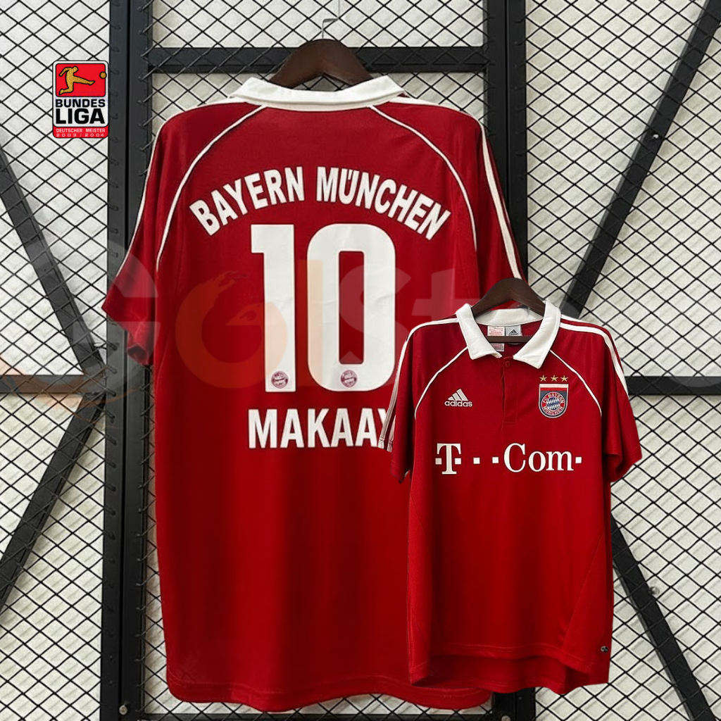 Bayern Munich 2005-2006 Retro Home Short Sleeve Jersey #10 Makaay Bundesliga Patch Personalized Rare