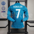 2017/18 Real Madrid Retro Third Blue Jersey Long Sleeve #7 Ronaldo UCL Personalized