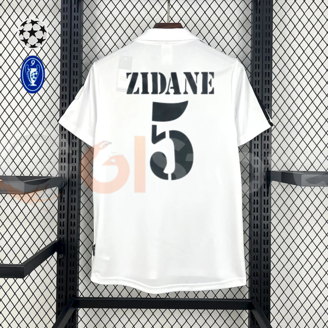 2002/03 Real Madrid Retro Home Jersey #5 Zidane UCL & La Liga Patch Personalized