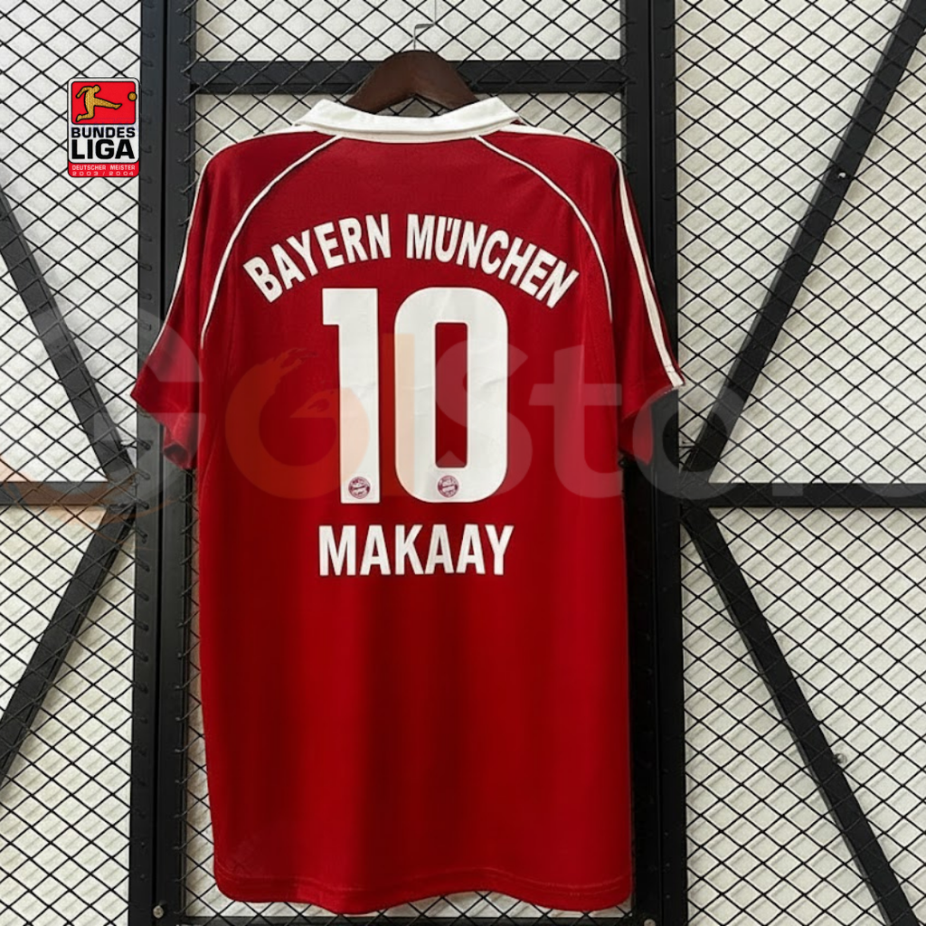 Bayern Munich 2005-2006 Retro Home Short Sleeve Jersey #10 Makaay Bundesliga Patch Personalized Rare
