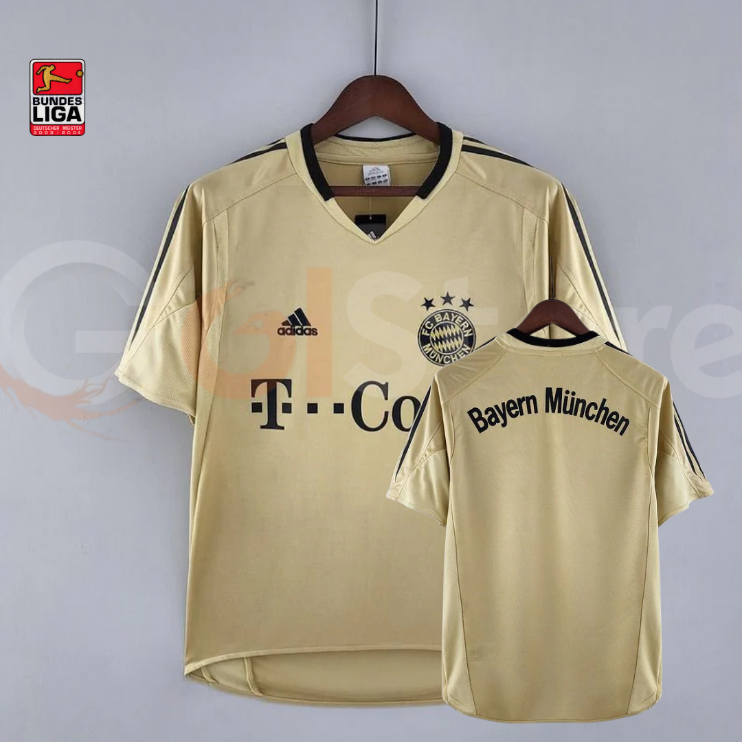 Bayern Munich 2003-2004 Retro Away Short Sleeve Jersey UCL Patch Personalized Rare Ballack Makaay Kahn