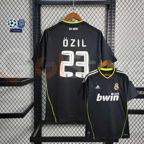 2010/11 Real Madrid Retro Away Black Jersey #23 Ozil UCL Personalized