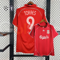 2006-2007 Liverpool Retro Red Home Short Sleeve Jersey #9 Torres Personalized UCL Patch