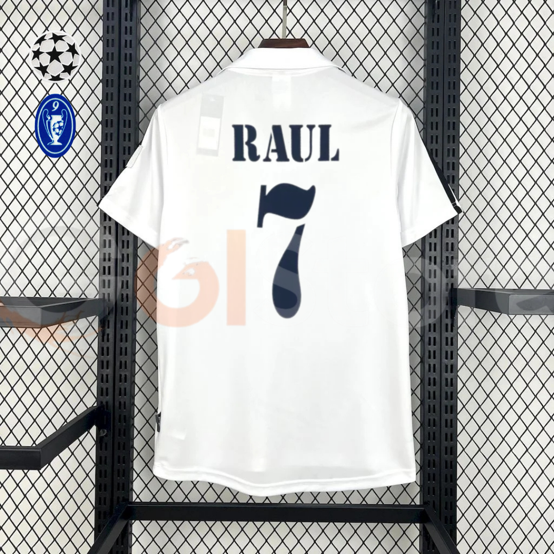 2002/03 Real Madrid Retro Home Jersey #7 Raul UCL Personalized