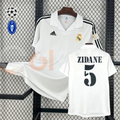 2002/03 Real Madrid Retro Home Jersey #5 Zidane UCL & La Liga Patch Personalized