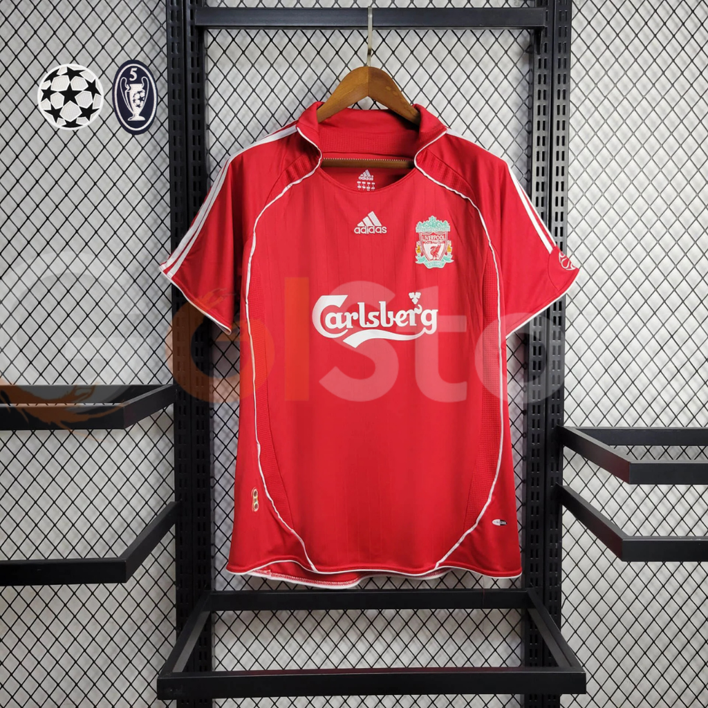 2006-2007 Liverpool Retro Red Home Short Sleeve Jersey #14 Alonso Personalized UCL Patch