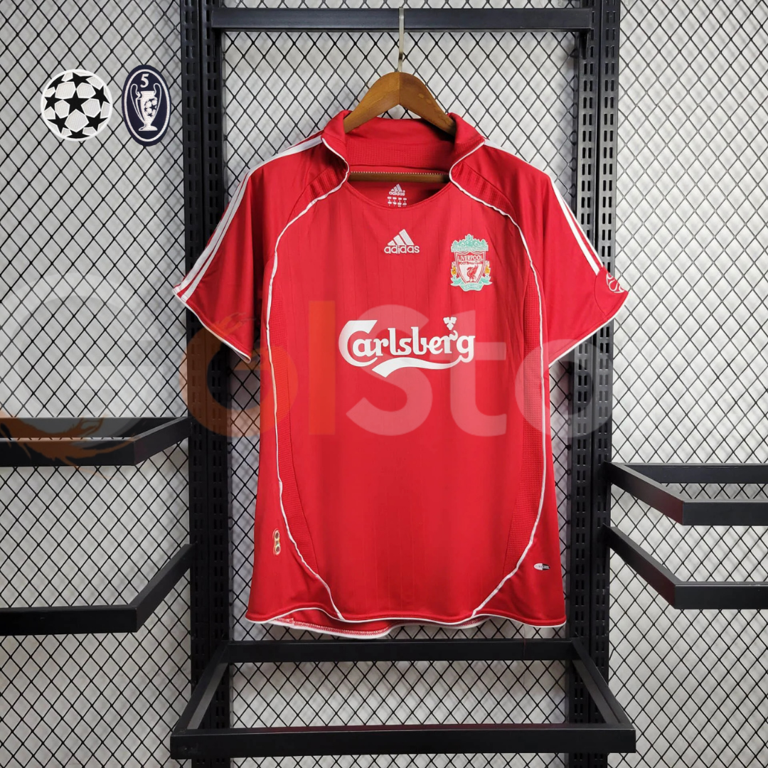 2006-2007 Liverpool Retro Red Home Short Sleeve Jersey #14 Alonso Personalized UCL Patch