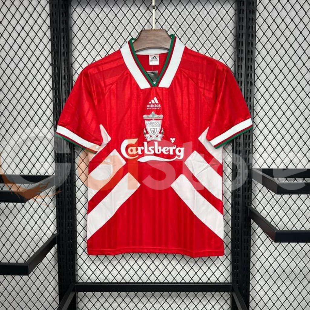 1993-1995 Liverpool Retro Red Home Short Sleeve Jersey #9 Fowler Personalized PL UCL Patch