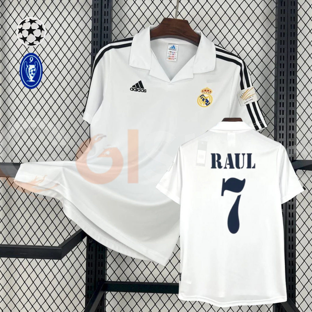 2002/03 Real Madrid Retro Home Jersey #7 Raul UCL Personalized
