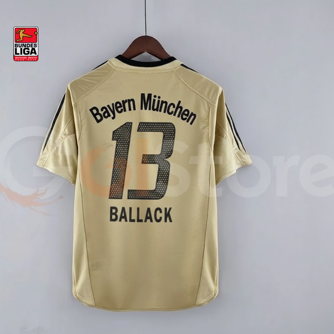 Bayern Munich 2003-2004 Retro Away Short Sleeve Jersey #13 Ballack Bundesliga Patch Personalized Rare