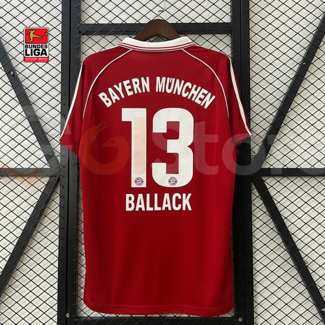 Bayern Munich 2005-2006 Retro Home Short Sleeve Jersey #13 Ballack Bundesliga Patch Personalized Rare