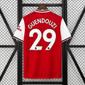 Arsenal FC 2019-2020 Retro Home Jersey | Mattéo Guendouzi #29 Men's Soccer Shirt - Short Sleeve Modern Heritage Edition with Optional Premier League Patches