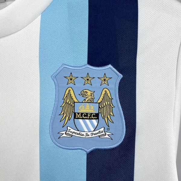 Manchester City 2013-2014 Retro Away White Jersey #21 Silva Personalized PL Patch