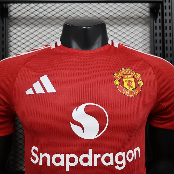 Manchester United 2024-2025 Home Short Sleeve Jersey #8 Bruno Fernandes Personalized PL