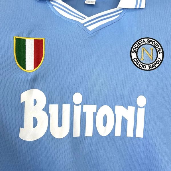 SSC Napoli 1986-1987 Retro Home Short Sleeve Jersey #10 Maradona Personalized Scudetto Rare