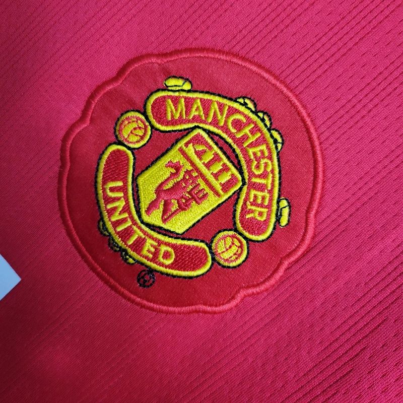 Manchester United 2007-2008 Retro Home Long Sleeve Jersey Personalized PL UCL Patch