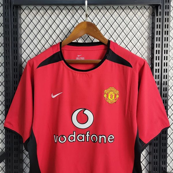 Manchester United 2002-2004 Retro Home Short Sleeve Jersey Personalized PL UCL Patch Rare Collector