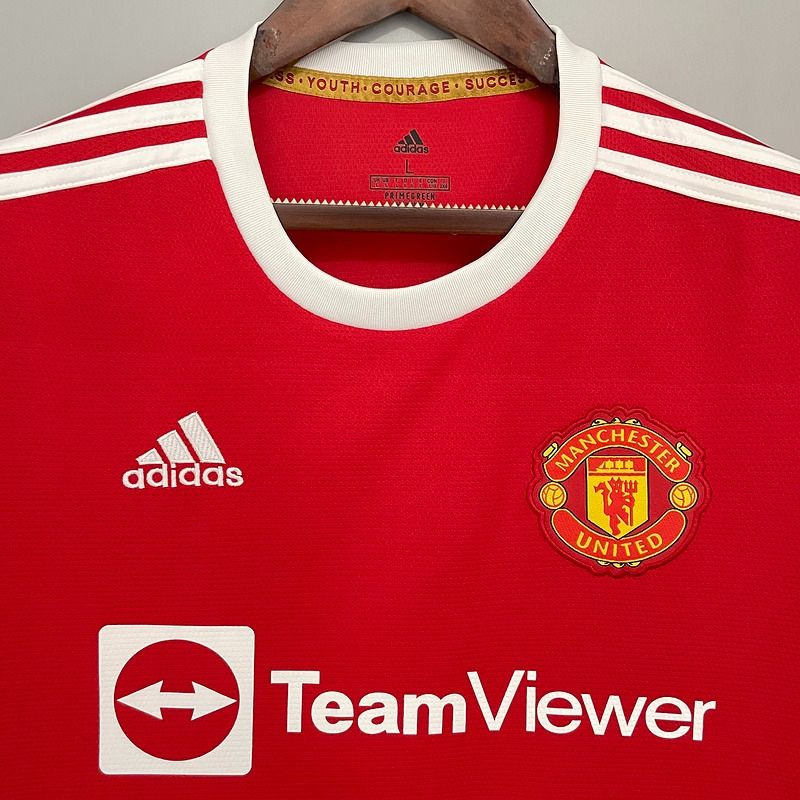 Manchester United 2021-2022 Retro Home Short Sleeve Jersey Personalized PL Patch Rare
