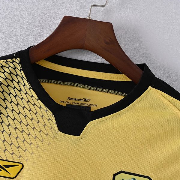 2004-2005 Liverpool Retro Yellow Away Short Sleeve Jersey Personalized PL UCL Patch