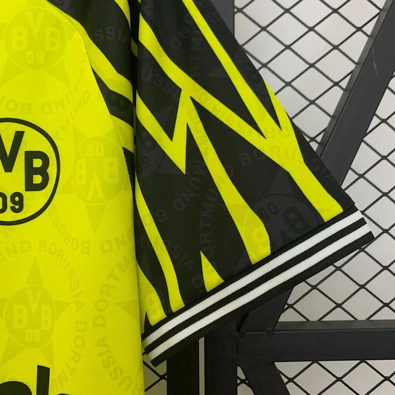 Borussia Dortmund 1994-1995 Retro Yellow Home Short Sleeve Jersey Personalized Rare Collector
