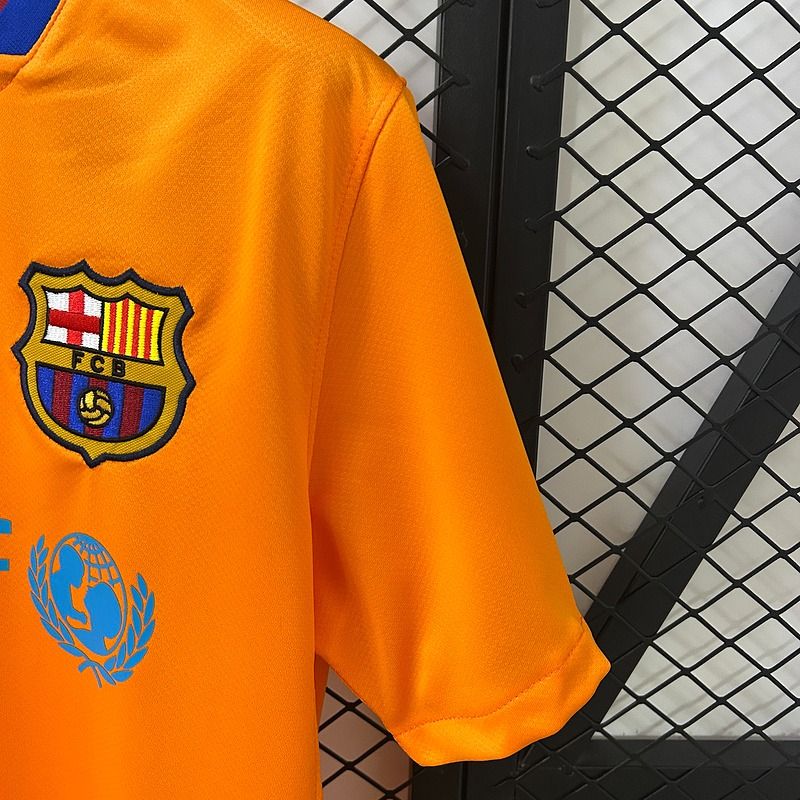 FC Barcelona 2006-07 Retro Orange Away Jersey | #10 Ronaldinho | La Liga & UCL