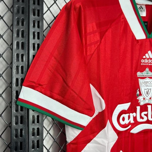 1993-1995 Liverpool Retro Red Home Short Sleeve Jersey Personalized PL UCL Patch