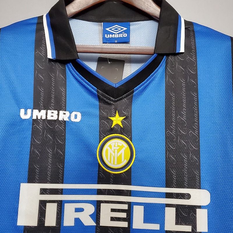 Inter Milan 1997-1998 Retro Home Short Sleeve Jersey #27 Branca UCL Patch Personalized Rare