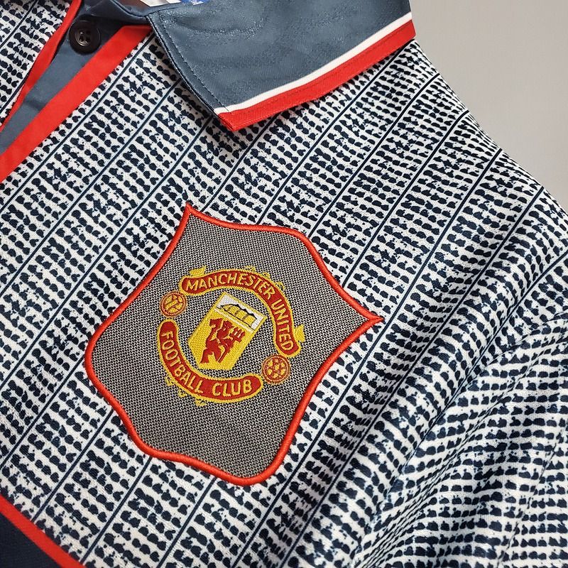 Manchester United 1995-1996 Retro Away Short Sleeve Jersey Personalized Rare Cantona Return Double