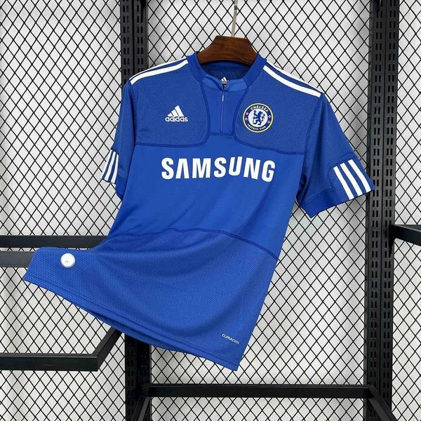 Chelsea FC 2009-2010 Retro Home Short Sleeve Jersey #11 Drogba UCL Patch Personalized Rare