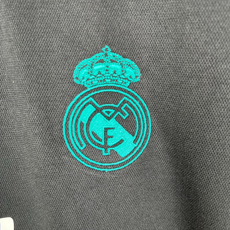 2017/18 Real Madrid Retro Away Black Jersey Long Sleeve UCL Personalized