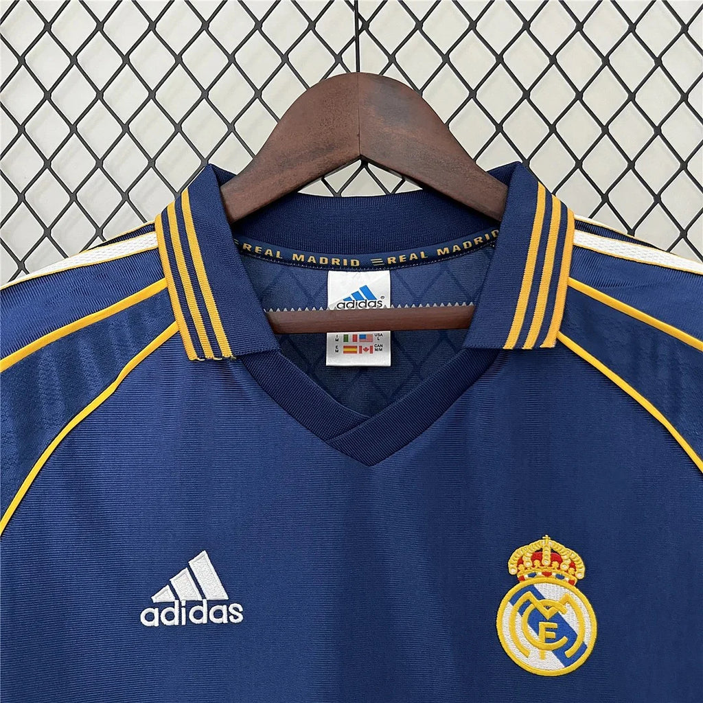 1998/00 Real Madrid Retro Away Navy Blue Jersey UCL & La Liga Patch Personalized