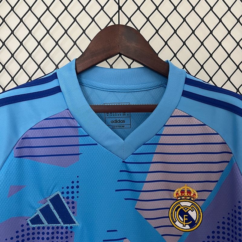 2024/25 Real Madrid Goalkeeper Blue Jersey UCL Patch Personalized