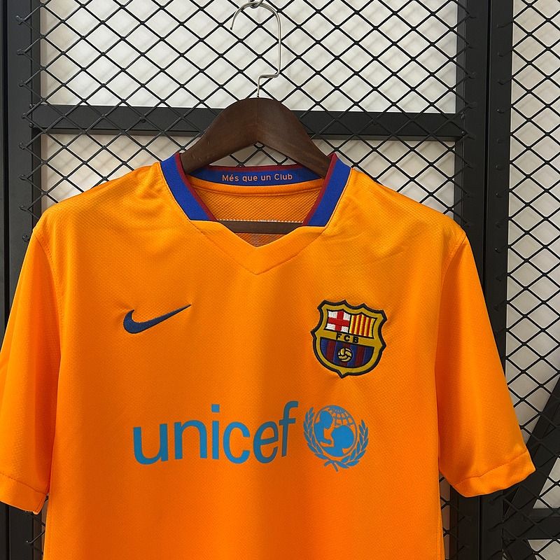 FC Barcelona 2006-07 Retro Orange Away Jersey | #10 Ronaldinho | La Liga & UCL