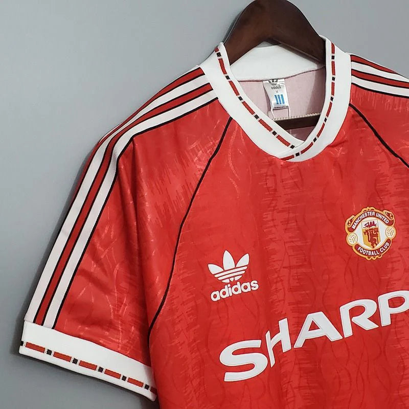 Manchester United 1990-1992 Retro Home Short Sleeve Jersey Rare Collector Ferguson Era