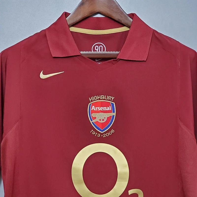 Arsenal FC 2005-2006 Retro Home Jersey | Thierry Henry #14 Men's Soccer Shirt - Short Sleeve "Highbury Farewell" Edition with UEFA Champions League Patches