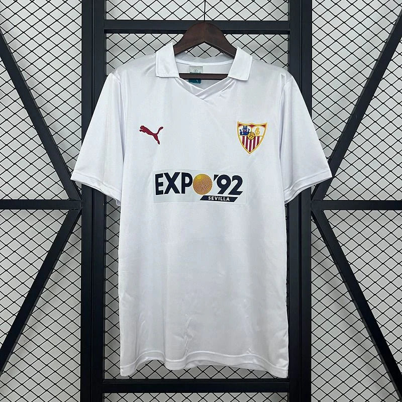 Sevilla FC 1987-1990 Retro Home Short Sleeve Jersey #8 Almeyda Personalized La Liga Patch