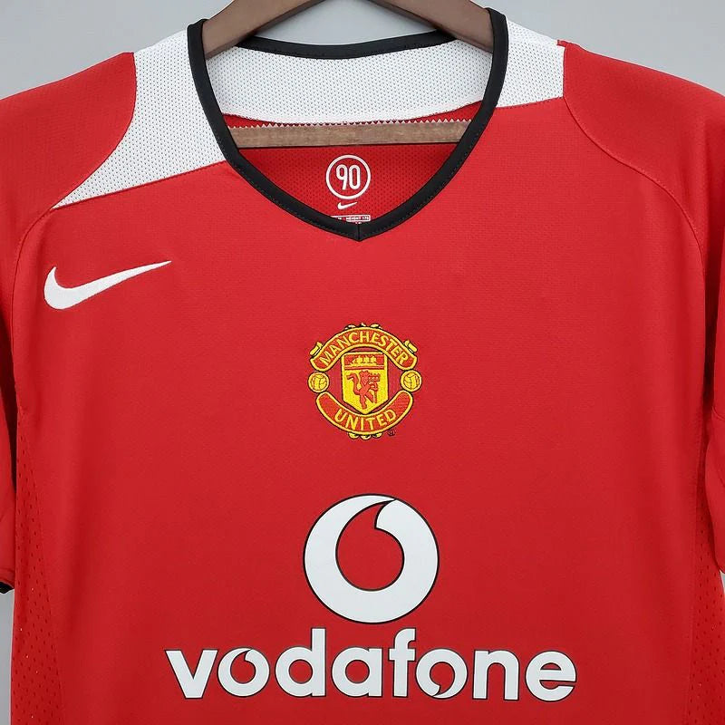 Manchester United 2005-2006 Retro Home Short Sleeve Jersey Personalized UCL PL Patch Rare