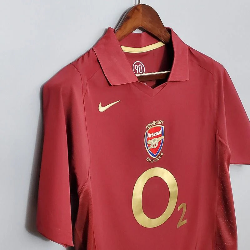 Arsenal FC 2005-2006 Retro Home Jersey | Thierry Henry #14 Men's Soccer Shirt - Short Sleeve "Highbury Farewell" Edition with UEFA Champions League Patches