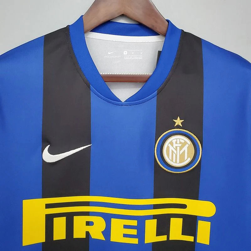 Inter Milan 2008-2009 Retro Home Short Sleeve Jersey #10 Adriano Serie A UCL Patch Personalized Rare