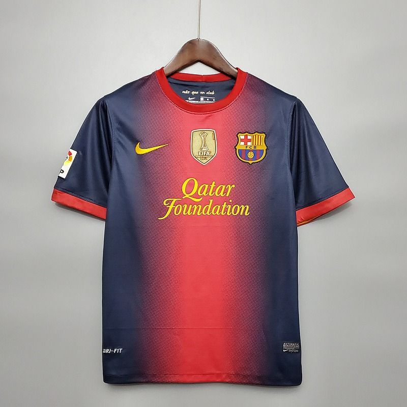 FC Barcelona 2012-13 Retro Home Jersey | Custom Name & Number | La Liga & UCL