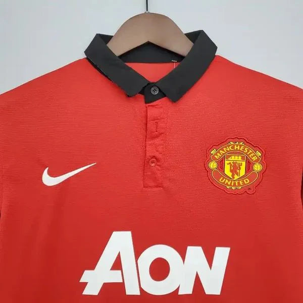 Manchester United 2013-2014 Retro Home Short Sleeve Jersey Personalized PL UCL Patch Rare