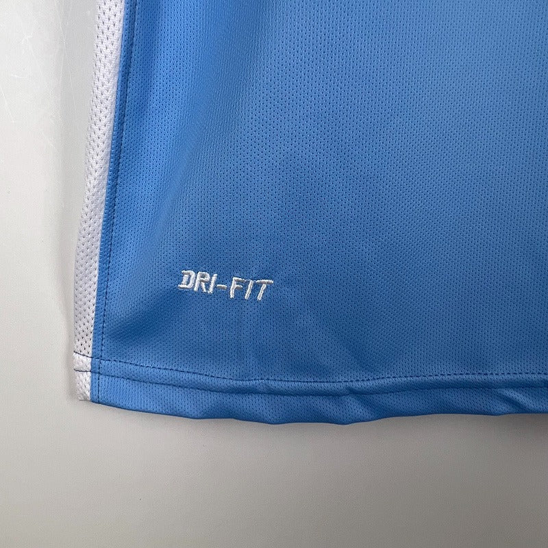 Manchester City 2015-2016 Retro Home Short Sleeve Jersey #10 Aguero UCL Patch Personalized Rare