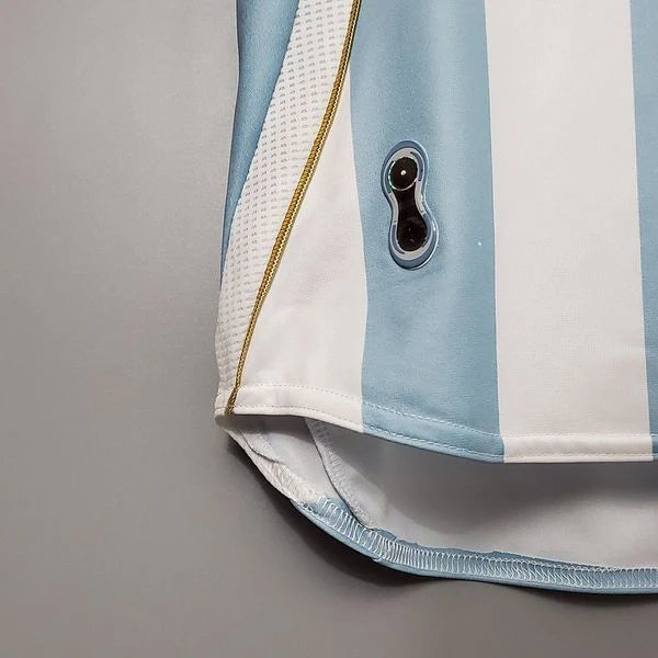 Argentina 2006 World Cup Home Retro Short Sleeve Jersey #19 Young Messi Personalized S-2XL